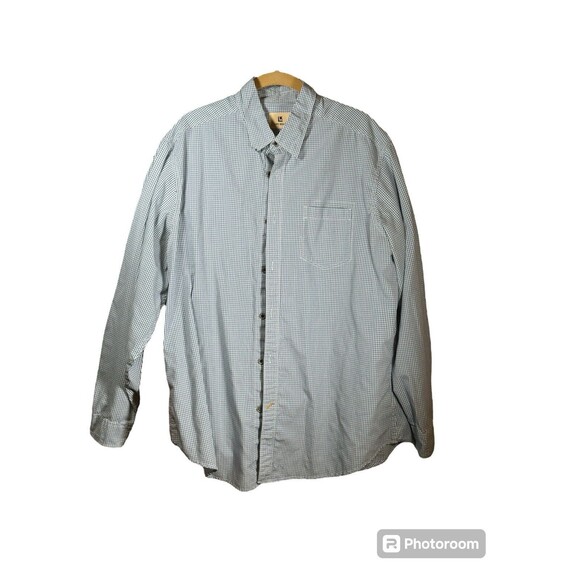Life Khaki Mens Size Large Button Up Long Sleeve Check Blue dress casual - Picture 4 of 6